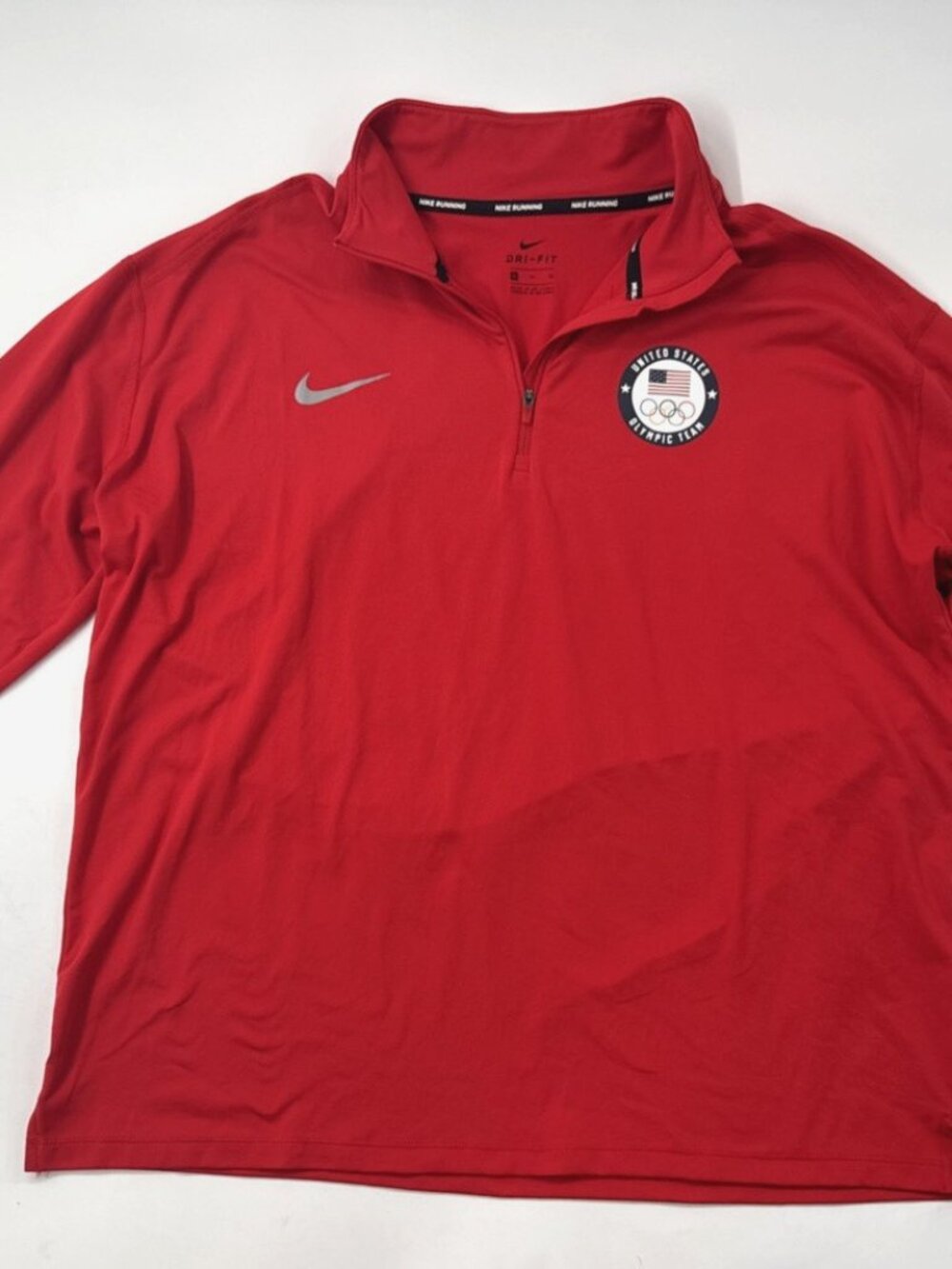 Nike Team USA Olympic Running 1/4 Zip Pullover Jacket Womens XL Red Performance